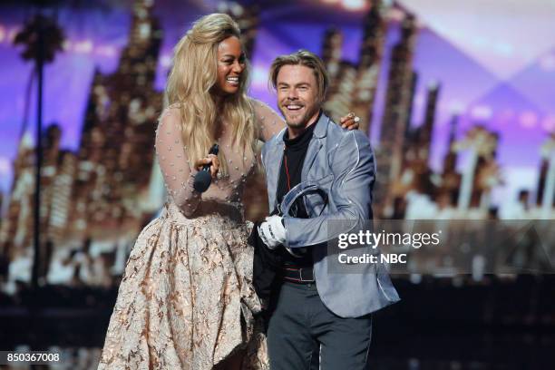 Live Finale Results" Episode 1224 -- Pictured: Tyra Banks, Derek Hough --