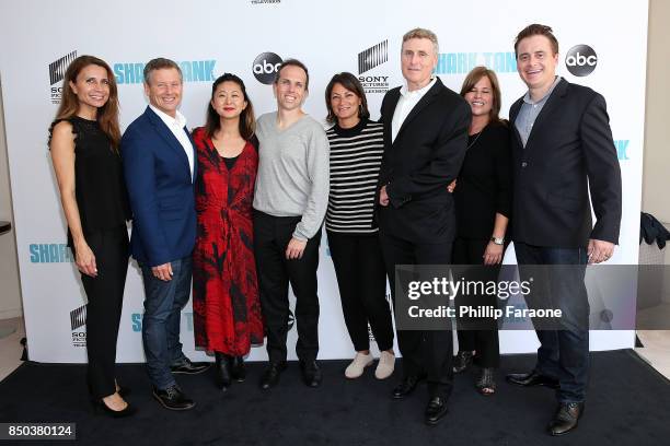 Karen Tatevosian, Clay Newbill, Yun Lingner, Rob Mills, Jeff Frost, Holly Jacobs and James Canniffe attend the premiere of ABC's "Shark Tank" Season...