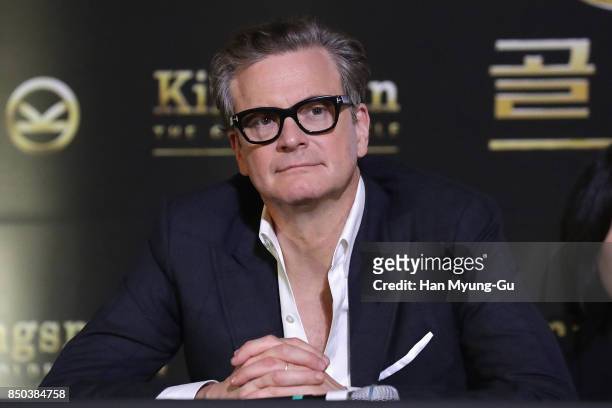 Colin Firth attends the 'Kingsman: The Golden Circle' press conference at Yongsan CGV on September 21, 2017 in Seoul, South Korea.