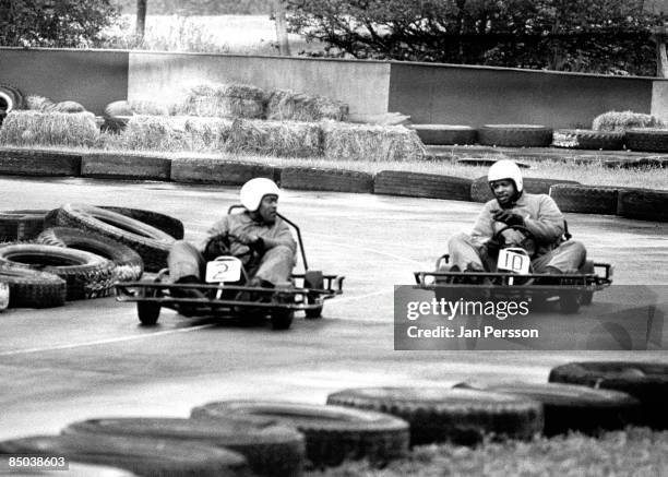 Photo of Donald Byrd 16; Kenny Drew & Donald Byrd at the go-kart track Copenhagen 1965