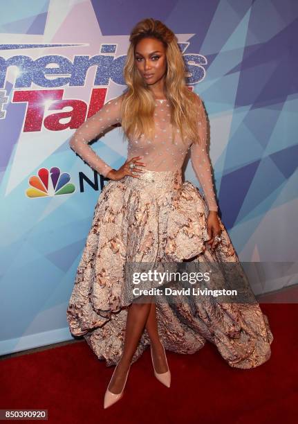 Host Tyra Banks attends NBC's "America's Got Talent" season 12 finale at Dolby Theatre on September 20, 2017 in Hollywood, California.