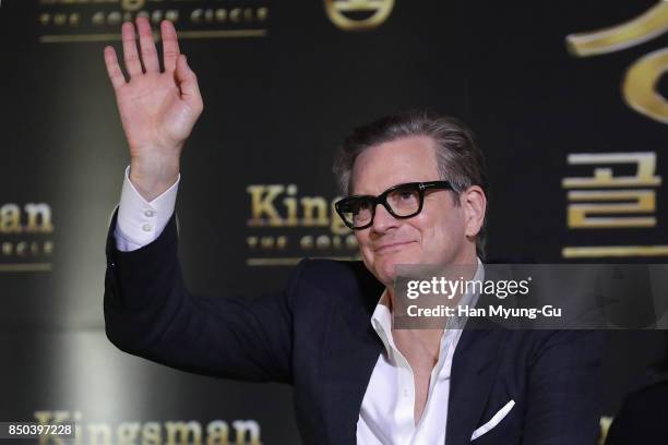 Colin Firth attends the 'Kingsman: The Golden Circle' press conference at Yongsan CGV on September 21, 2017 in Seoul, South Korea.