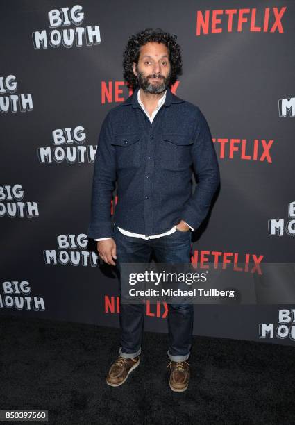 Jason Mantzoukas arrives at the premiere of Netflix's "Big Mouth" at Break Room 86 on September 20, 2017 in Los Angeles, California.