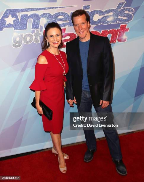 Audrey Murdick and husband ventriloquist Jeff Dunham attend NBC's "America's Got Talent" season 12 finale at Dolby Theatre on September 20, 2017 in...