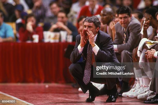 Gary WIlliams, head coach of the Maryland Terrapins, during a college basketball game against the Loyola Greyhounds on December20, 1994 at Cole Field...