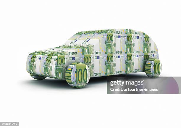 car made of 100 euro notes - banknote stock illustrations