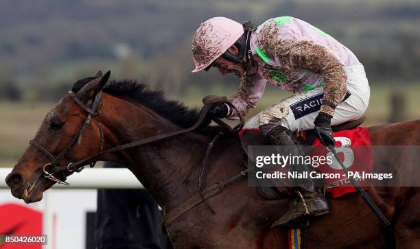 Marito ridden by Ruby Walsh during The Stephens Green Hibernian Club Hurdle during Ladbrokes.com World Series Hurdle Day at the 2013 Festival at...