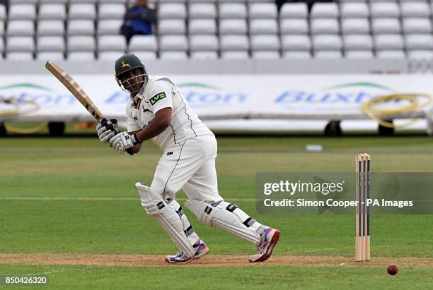 Nottinghamshire's Samit Patel hits out during the LV= County Championship, Division One match at the County Ground, Derby.