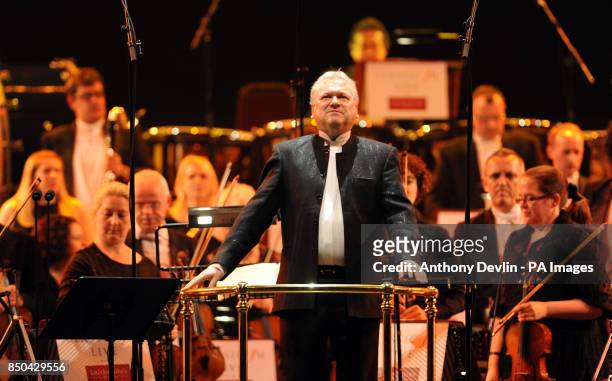 Michael Collins conducts during Classic FM Live at the Royal Albert Hall, London.