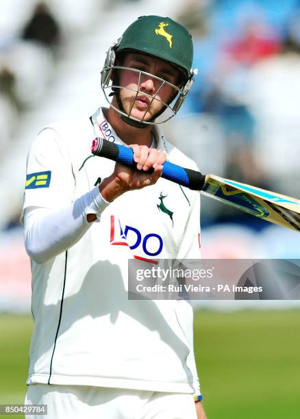 Nottinghamshire's Stuart Broad during the LV= County Championship, Division One match at the County Ground, Derby.