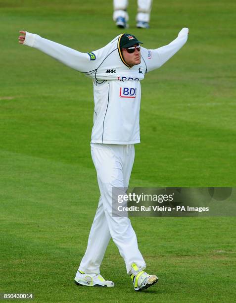 Nottinghamshire's Stuart Broad during the LV= County Championship, Division One match at the County Ground, Derby.