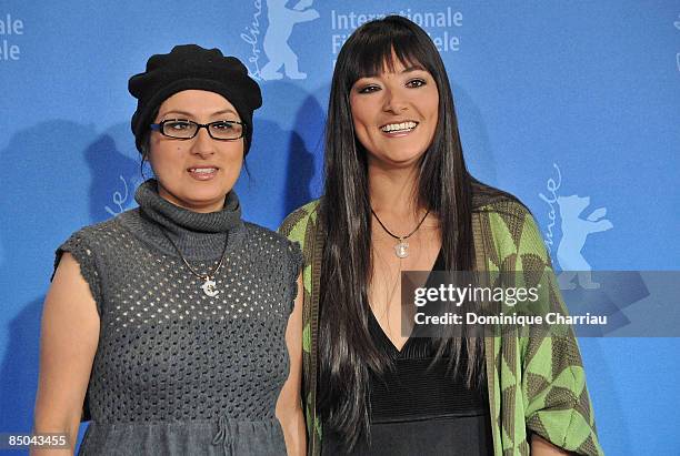 Actresses Pilar Guerrero and Magaly Solier attend the photocall for 'The Milk of Sorrow' as part of the 59th Berlin Film Festival at the Grand Hyatt...