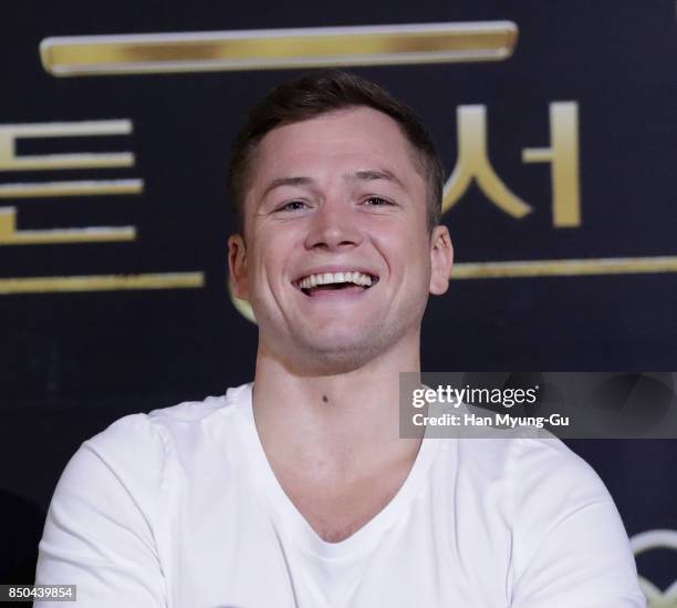 Taron Egerton attends the 'Kingsman: The Golden Circle' press conference at Yongsan CGV on September 21, 2017 in Seoul, South Korea.