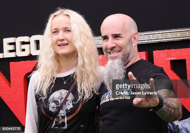 Scott Ian and Pearl Aday attend the premiere of "The LEGO Ninjago Movie" at Regency Village Theatre on September 16, 2017 in Westwood, California.