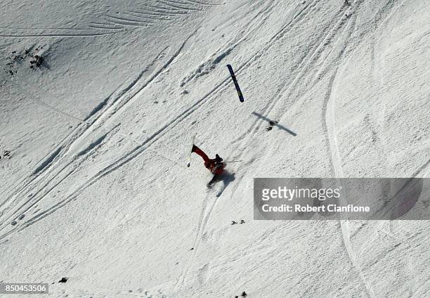 Skier crashes during the Buller X on September 21, 2017 in Mount Buller, Australia.