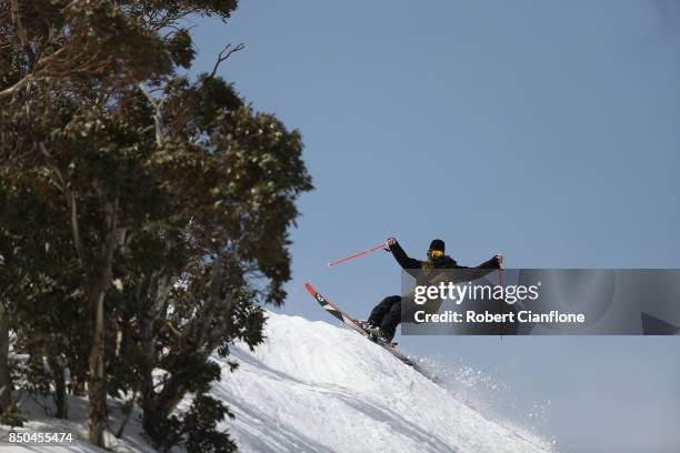 Skier is seen on September 21, 2017 in Mount Buller, Australia. Australians are enjoying one of the best ski seasons after the best snowfall in 17...