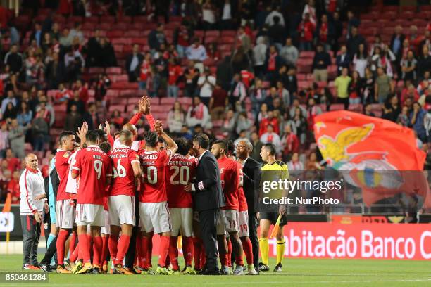 Benficas players at the end of the match during the Portuguese Cup 2017/18 match between SL Benfica v SC Braga, at Luz Stadium in Lisbon on September...