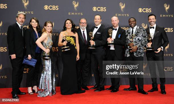 Actors Gary Cole, Clea DuVall, Anna Chlumsky, Julia Louis-Dreyfus, Kevin Dunn, Tony Hale, Matt Walsh, Sam Richardson, and Reid Scott, winners of the...