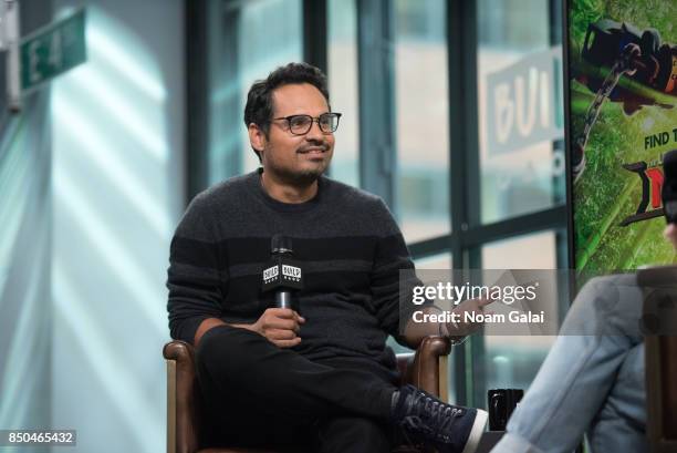 Michael Pena visits Build Series to discuss "The Lego Ninjago Movie" at Build Studio on September 20, 2017 in New York City.