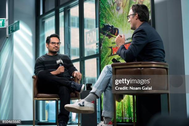 Michael Pena and Ricky Camilleri visit Build Series to discuss "The Lego Ninjago Movie" at Build Studio on September 20, 2017 in New York City.