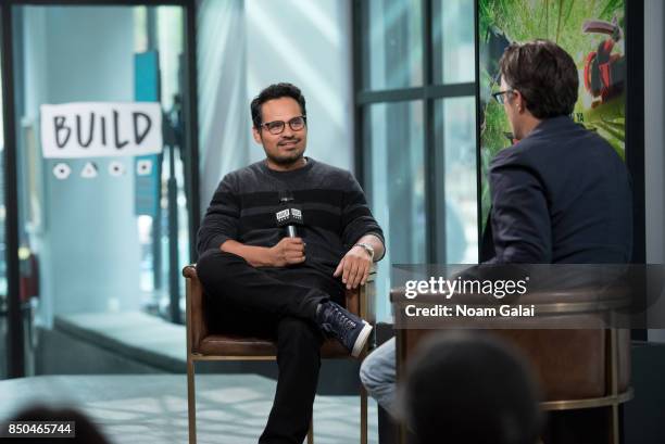 Michael Pena visits Build Series to discuss "The Lego Ninjago Movie" at Build Studio on September 20, 2017 in New York City.