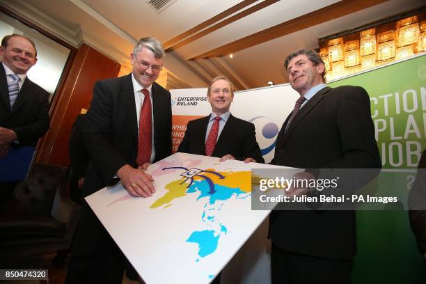 Taoiseach Enda Kenny at the press conference in the Westbury Hotel, Dublin at the jobs announcement by Enterprise Ireland and Glanbia with Liam...