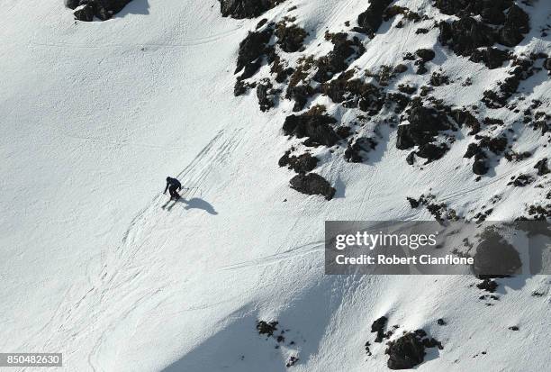 Skier takes part in the Buller X on September 21, 2017 in Mount Buller, Australia.