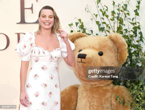 Margot Robbie attends the World Premiere of 'Goodbye Christopher Robin' at Odeon Leicester Square on September 20, 2017 in London, England.