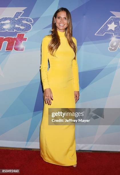 Supermodel-actress-TV personality Heidi Klum attends NBC's 'America's Got Talent' Season 12 Finale at the Dolby Theatre on September 20, 2017 in...