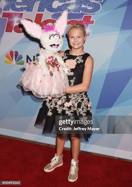 Ventriloquist-singer Darci Lynne Farmer attends NBC's 'America's Got Talent' Season 12 Finale at the Dolby Theatre on September 20, 2017 in...