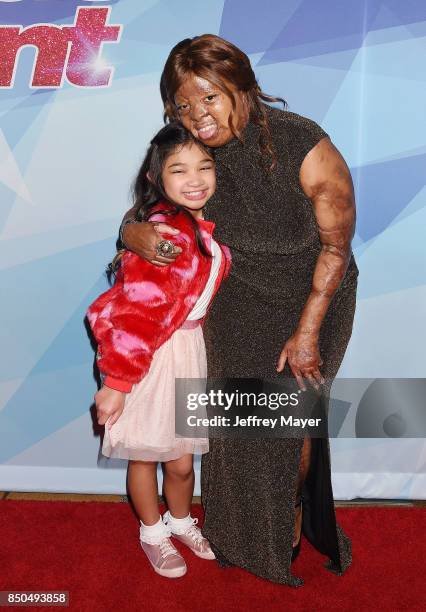 Singers Angelica Hale and Kechi Okwuchi attend NBC's 'America's Got Talent' Season 12 Finale at the Dolby Theatre on September 20, 2017 in Hollywood,...