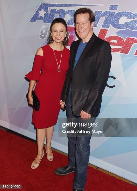 Ventriloquist-comedian Jeff Dunham and fitness model Audrey Murdick attend NBC's 'America's Got Talent' Season 12 Finale at the Dolby Theatre on...