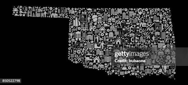 oklahoma construction industry vector icon pattern - workforce development oklahoma stock illustrations
