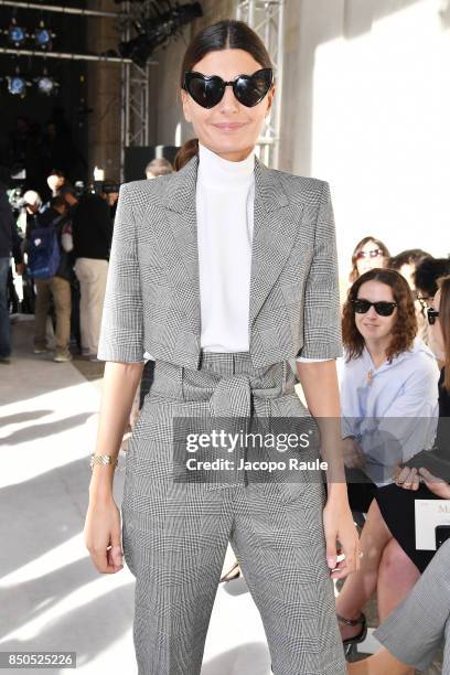 Giovanna Battaglia Engelbert attends the Max Mara show during Milan Fashion Week Spring/Summer 2018 on September 21, 2017 in Milan, Italy.