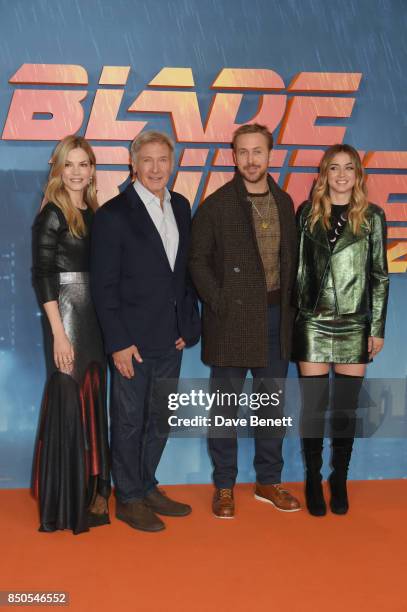 Sylvia Hoeks, Harrison Ford, Ryan Gosling and Ana de Armas attend the "Blade Runner 2049" photocall at The Corinthia Hotel on September 21, 2017 in...