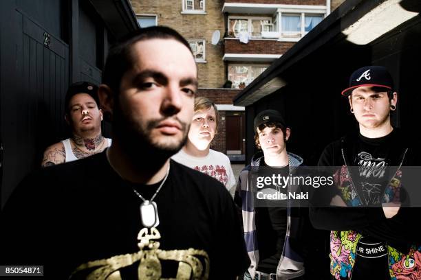 Photo of A DAY TO REMEMBER and Jeremy McKINNON and Tom DENNEY and Joshua WOODWARD and Alex SHELLNUTT and Neil WESTFALL, L-R: Tom Denney, Jeremy...