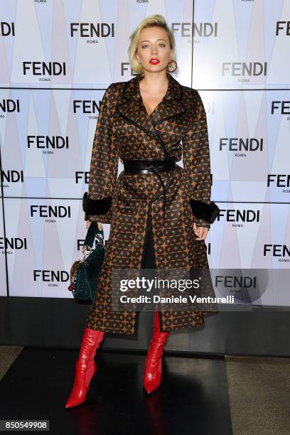 Caroline Vreeland attends the Fendi show during Milan Fashion Week Spring/Summer 2018 on September 21, 2017 in Milan, Italy.