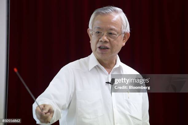 Perng Fai-nan, governor of the Central Bank of the Republic of China , speaks during a news conference in Taipei, Taiwan, on Thursday, Sept. 21,...