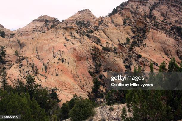 rippled pink sandstone mountains near escalante - escalante canyons bildbanksfoton och bilder