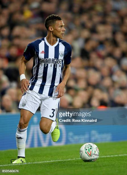 Kieran Gibbs of West Bromwich Albion in action during the Carabao Cup third round match between West Bromwich Albion and Manchester City at The...