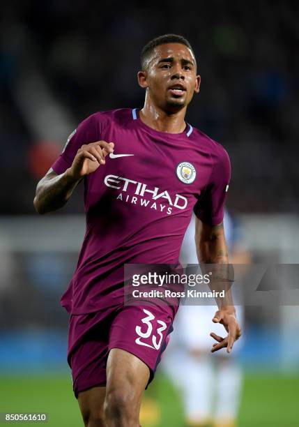 Gabriel Jesus of Manchester City in action during the Carabao Cup third round match between West Bromwich Albion and Manchester City at The Hawthorns...