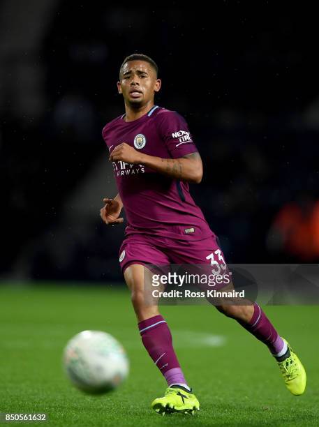 Gabriel Jesus of Manchester City in action during the Carabao Cup third round match between West Bromwich Albion and Manchester City at The Hawthorns...