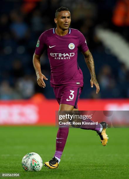 Danilo of Manchester City in action during the Carabao Cup third round match between West Bromwich Albion and Manchester City at The Hawthorns on...