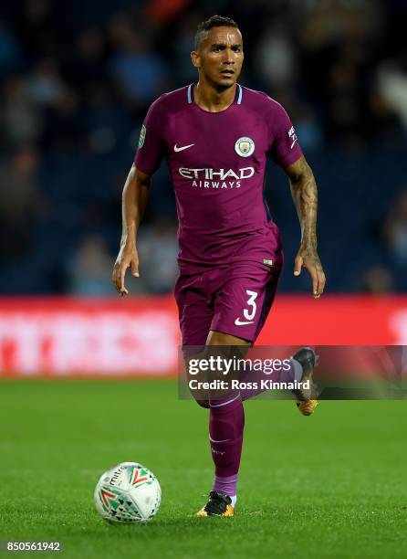 Danilo of Manchester City in action during the Carabao Cup third round match between West Bromwich Albion and Manchester City at The Hawthorns on...