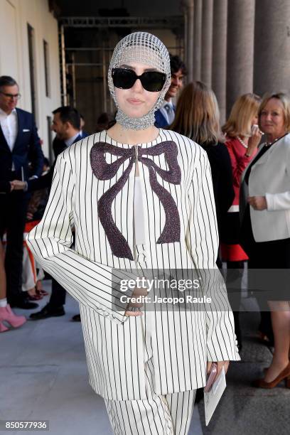 Samantha De Revizii attends the Max Mara show during Milan Fashion Week Spring/Summer 2018 on September 21, 2017 in Milan, Italy.