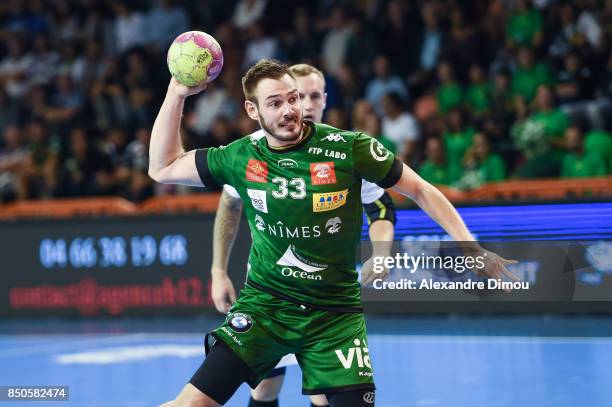 Tomi Vozab of Nimes during Lidl StarLigue match between Nimes and Montpellier on September 20, 2017 in Nimes, France.