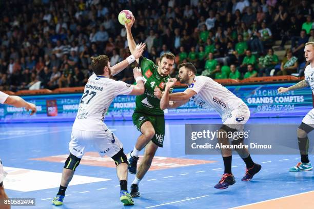 Benjamin Gallego of Nimes during Lidl StarLigue match between Nimes and Montpellier on September 20, 2017 in Nimes, France.