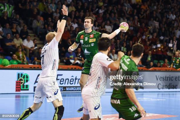 Asgeir Hallgrimsson of Nimes during Lidl StarLigue match between Nimes and Montpellier on September 20, 2017 in Nimes, France.