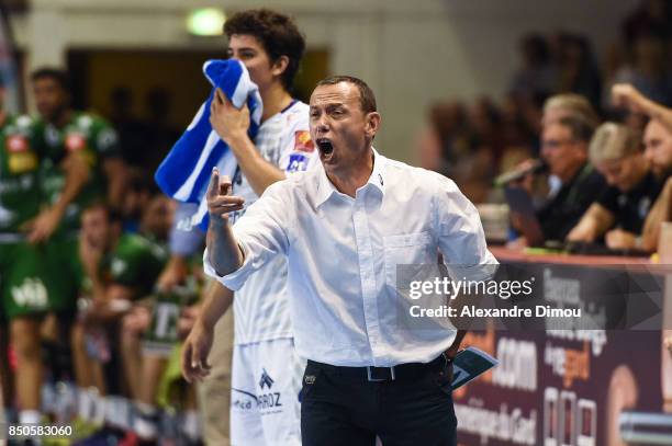 Patrice Canayer Coach of Montpellier during Lidl StarLigue match between Nimes and Montpellier on September 20, 2017 in Nimes, France.