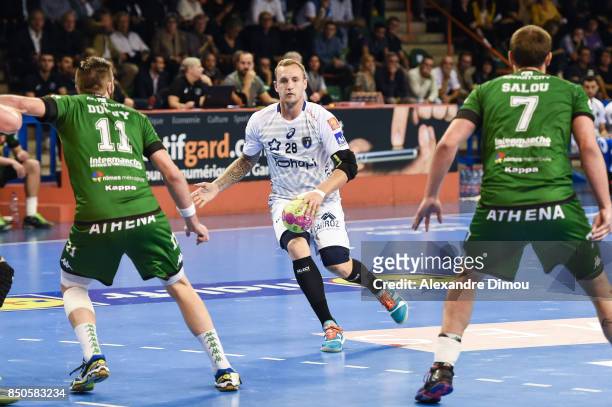 Valentin Porte of Montpellier during Lidl StarLigue match between Nimes and Montpellier on September 20, 2017 in Nimes, France.